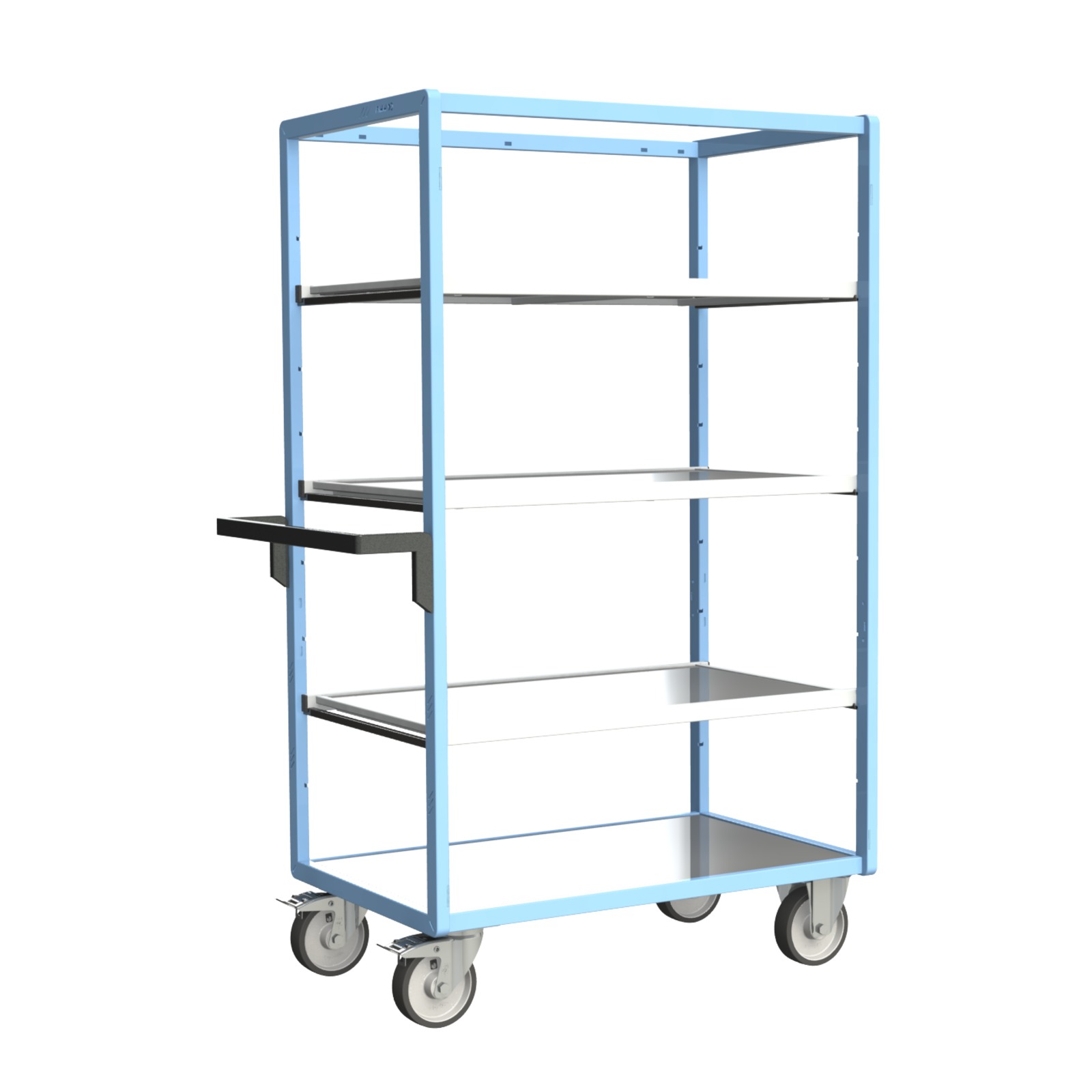 Servante multi-niveaux, avec 3 étagères, plateau tôle galva, 1000x600 mm, 500 kg - FIMM - 880725254