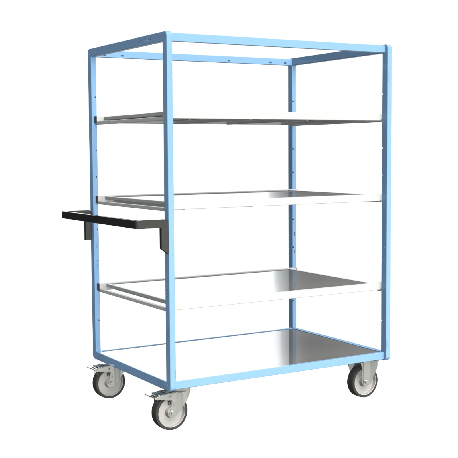 Servante multi-niveaux, avec 3 étagères, plateau tôle galva, 1200x800 mm, 500 kg - FIMM - 880725264