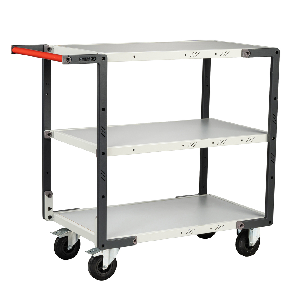 Servante 3 plateaux mélaminé 850x500 mm roues CC 250 kg - FIMM - 884721114