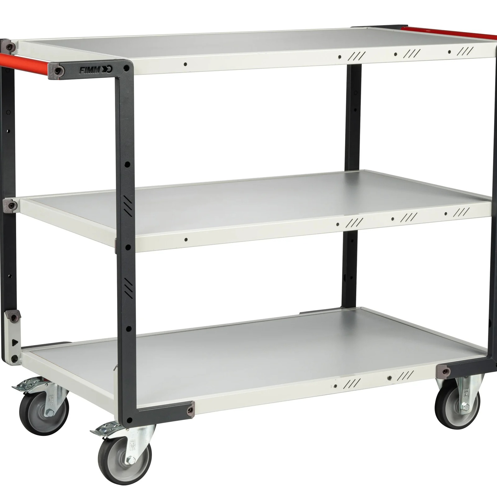 Servante 3 plateaux mélaminé double poignées 850x500 mm roues TPE 250 kg - FIMM - 884721127