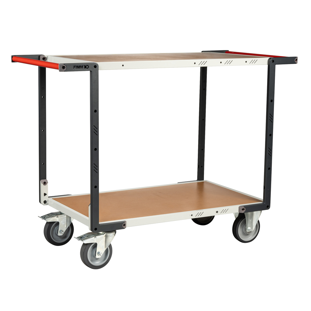 Servante 2 plateaux médium double poignées 850x500 mm roues TPE 400 kg - FIMM - 884721246