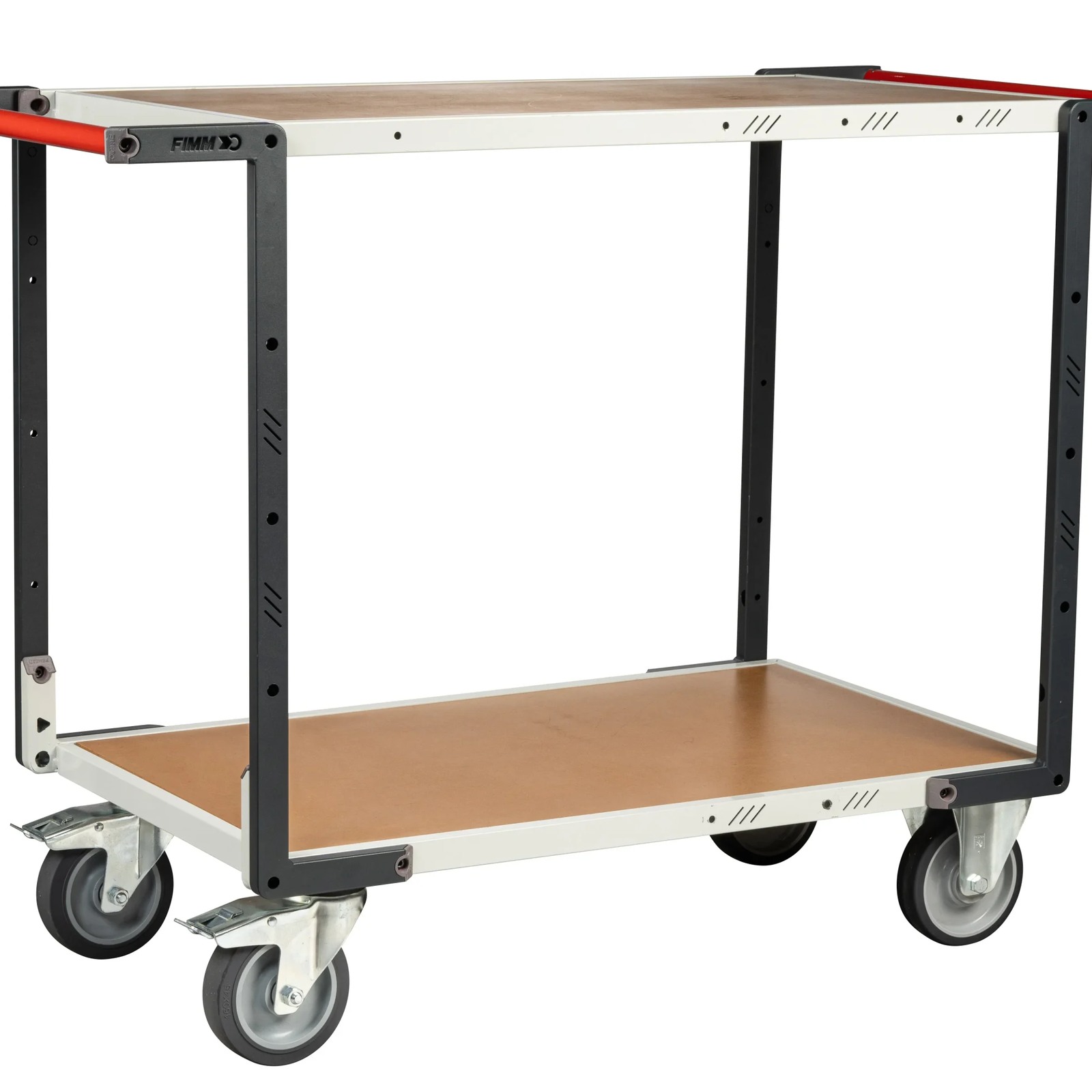 Servante 2 plateaux médium double poignées 850x500 mm roues TPE 400 kg - FIMM - 884721246