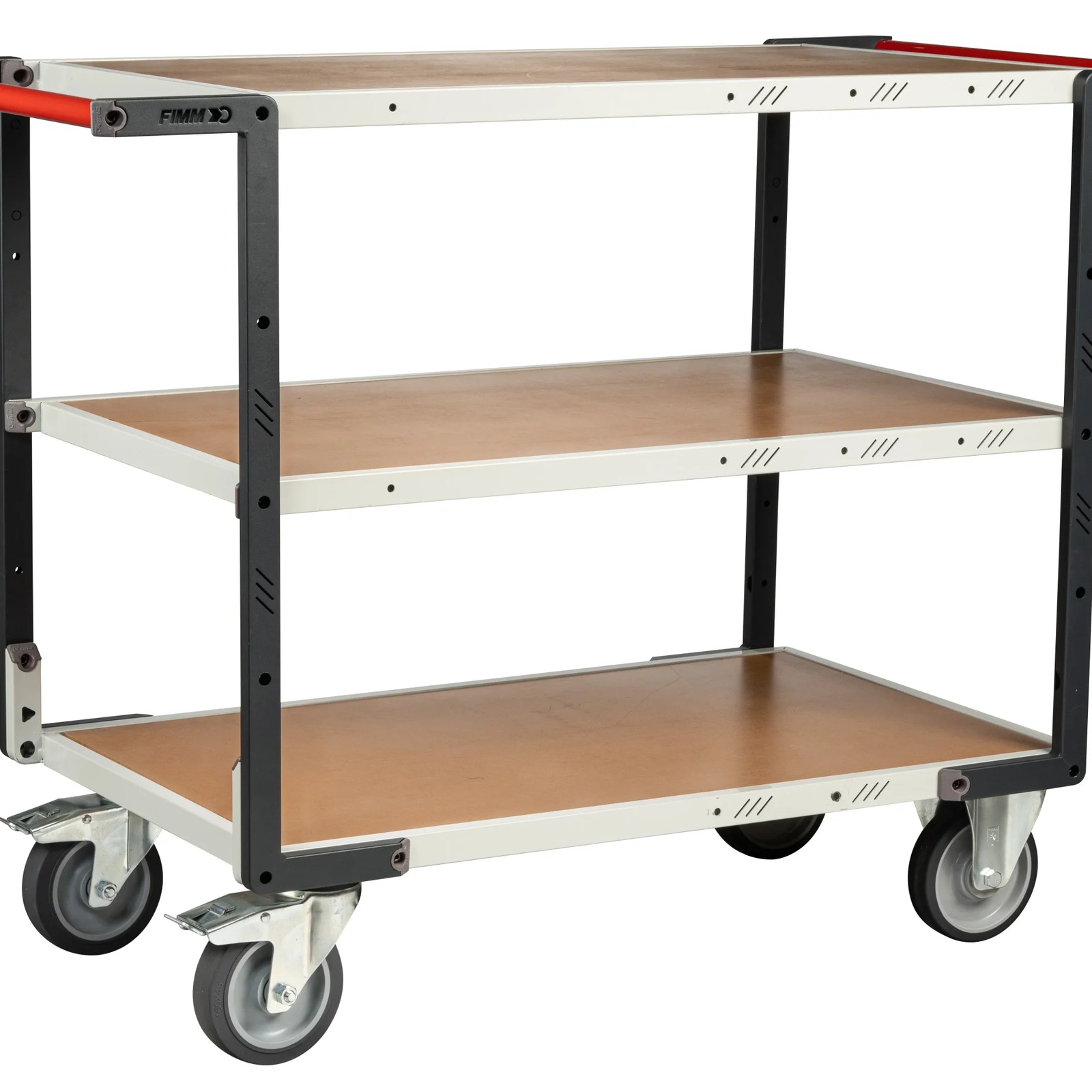 Servante 3 plateaux médium double poignées 850x500 mm roues TPE 400 kg - FIMM - 884721247