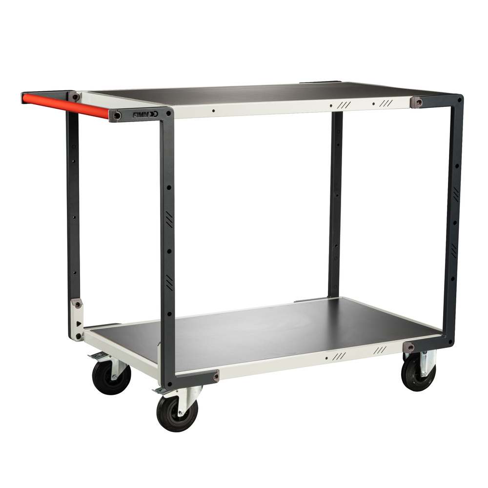 Servante 2 plateaux tôle 850x500 mm roues CC 250 kg - FIMM - 884721312