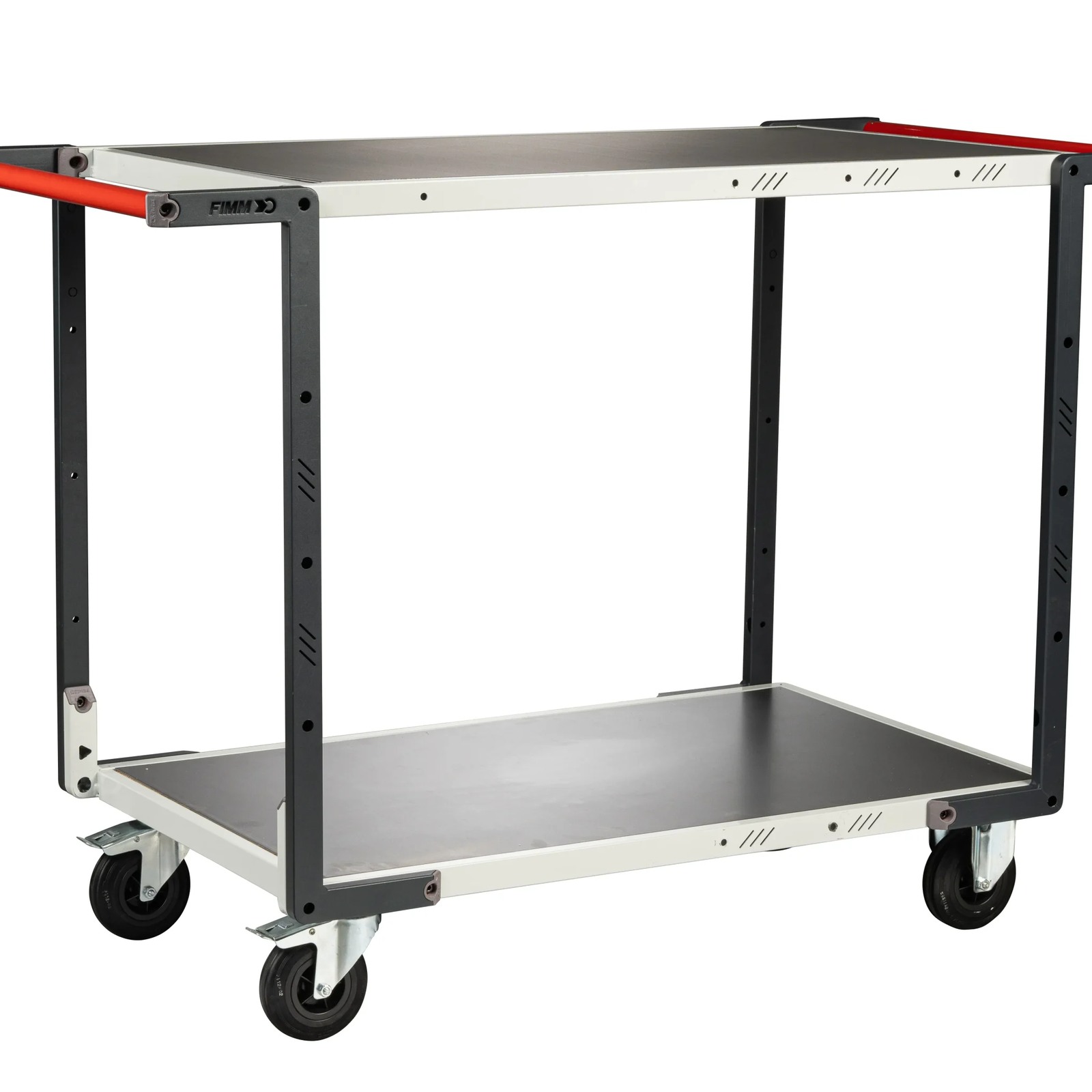 Servante 2 plateaux tôle double poignées 850x500 mm roues CC 250 kg - FIMM - 884721316