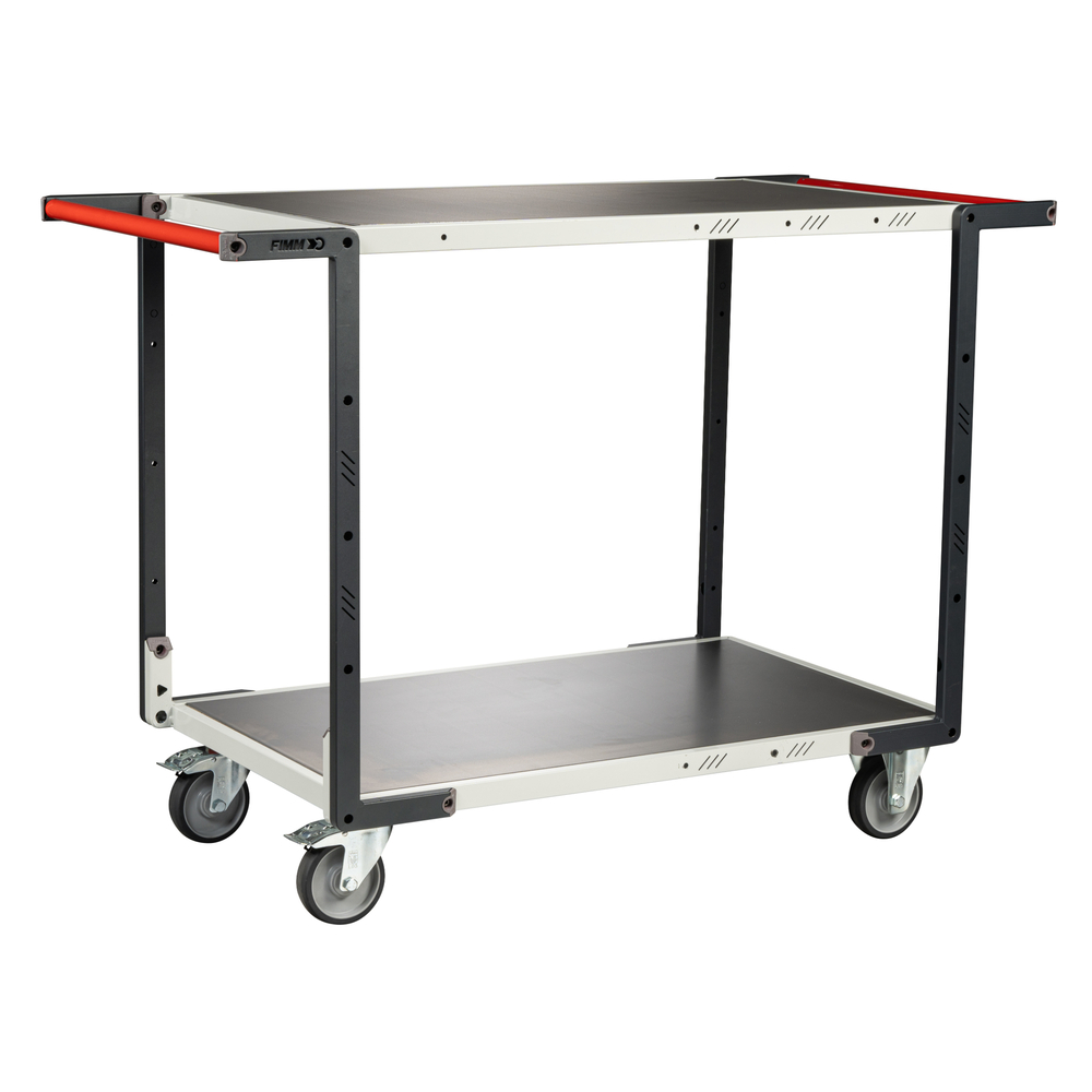 Servante 2 plateaux tôle double poignées + roues TPE 250 kg - FIMM - 884721326
