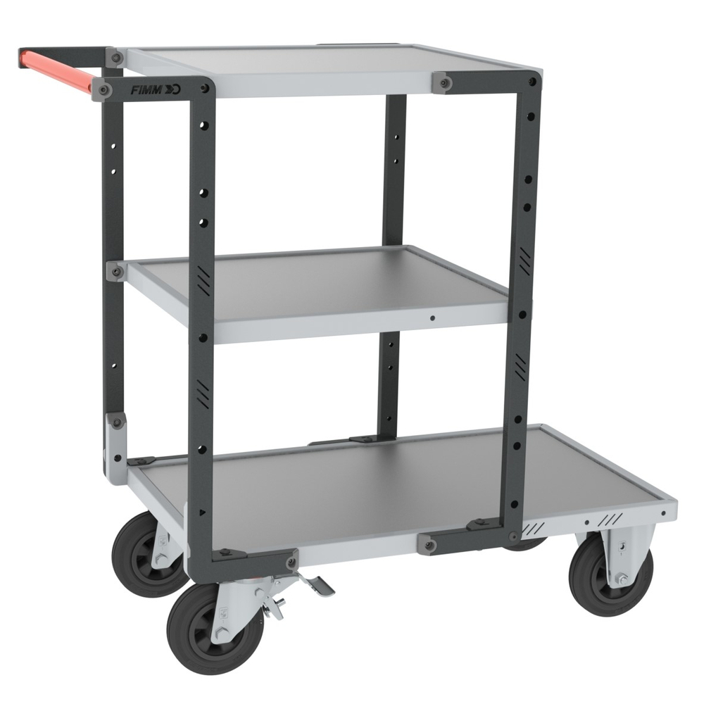 Servante Flat-Pack 3 plateaux tôle 400 kg - FIMM - 884721333