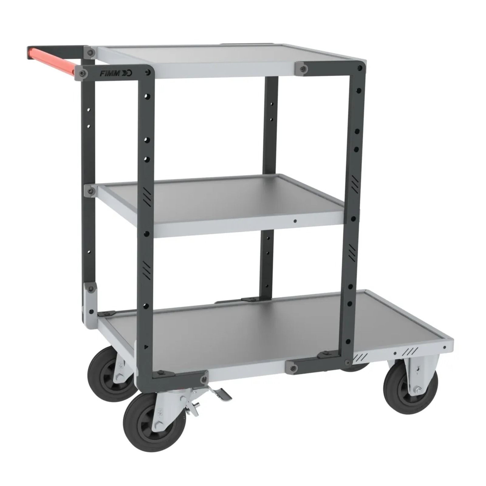 Servante Flat-Pack 3 plateaux tôle 400 kg - FIMM - 884721333
