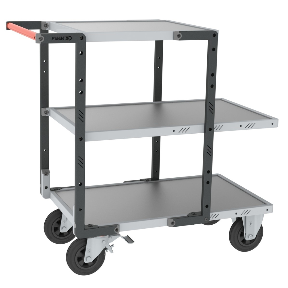 Servante Flat-Pack 3 plateaux tôle 400 kg - FIMM - 884721335
