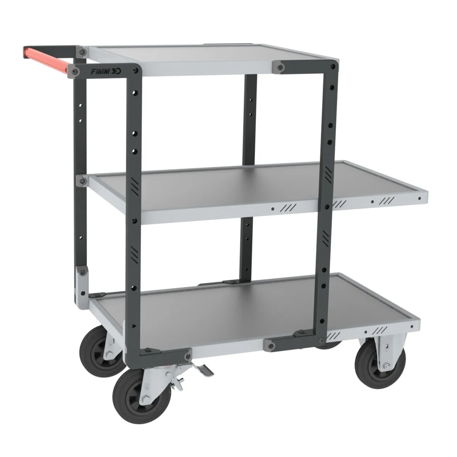 Servante Flat-Pack 3 plateaux tôle 400 kg - FIMM - 884721335