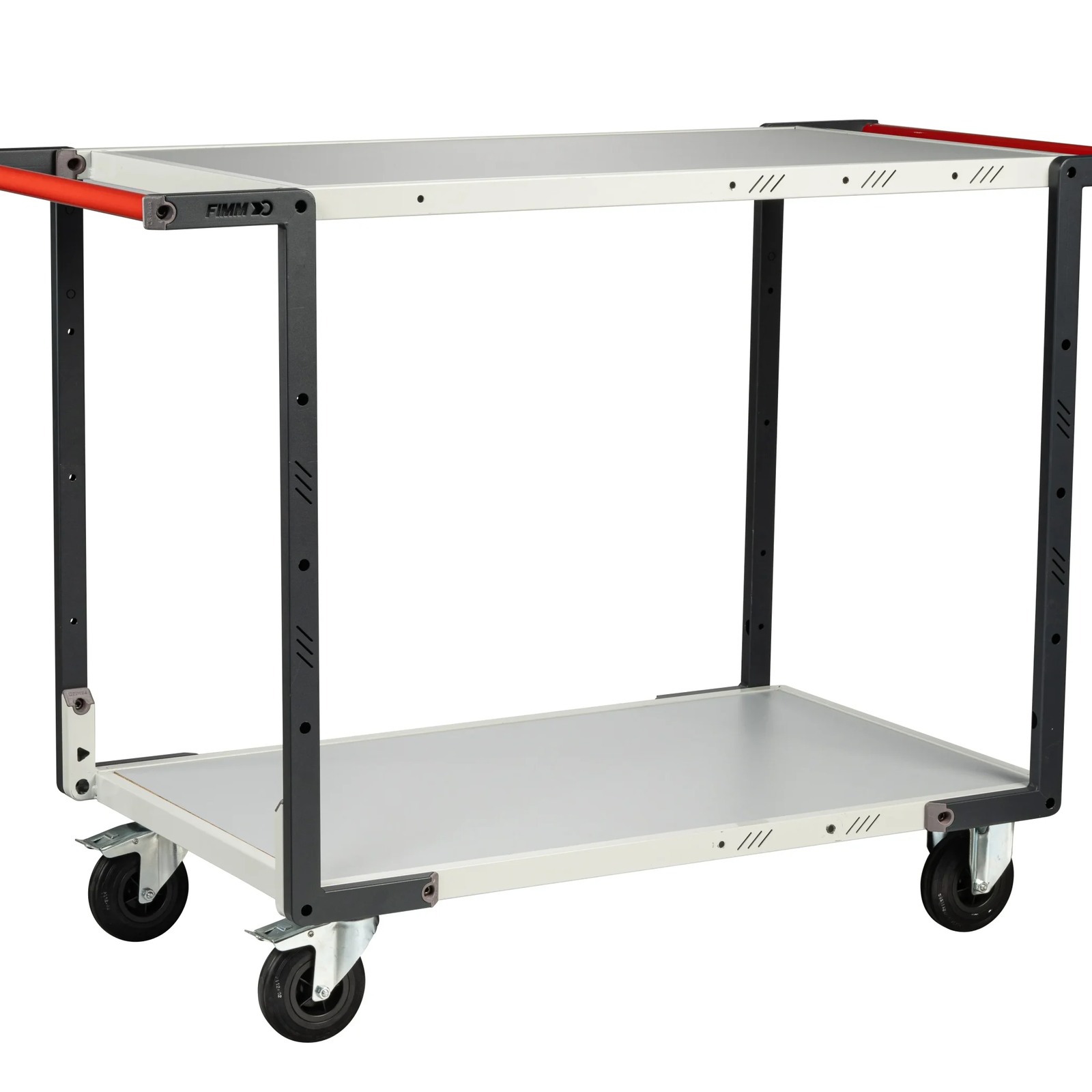 Servante 2 plateaux mélaminé + double poignées + roues CC 250 kg - FIMM - 884722116