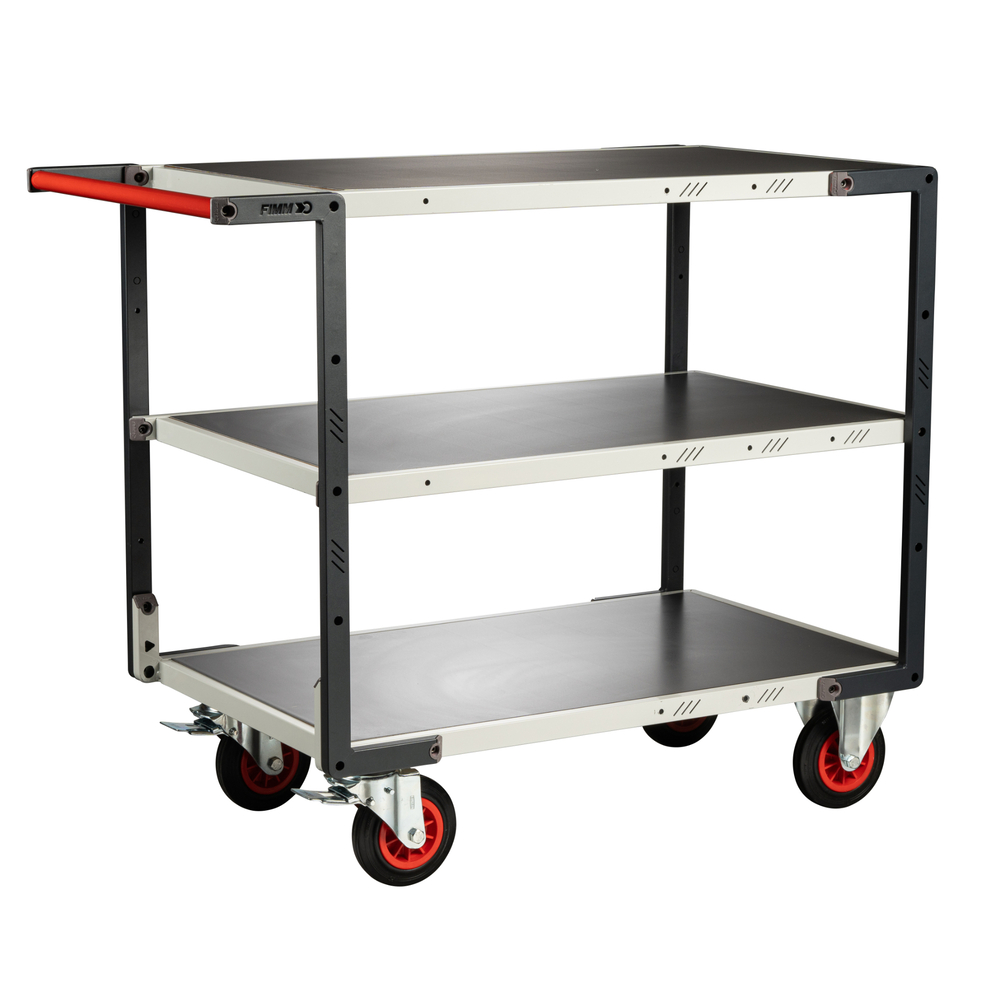 Servante Flat-Pack 3 plateaux tôle 1000x600 mm 400 kg - FIMM - 884722334