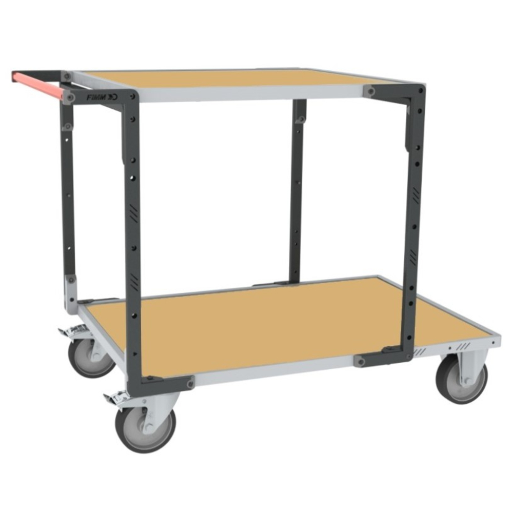 Servante 2 plateaux médium + roues TPE 400 kg - FIMM - 884732241