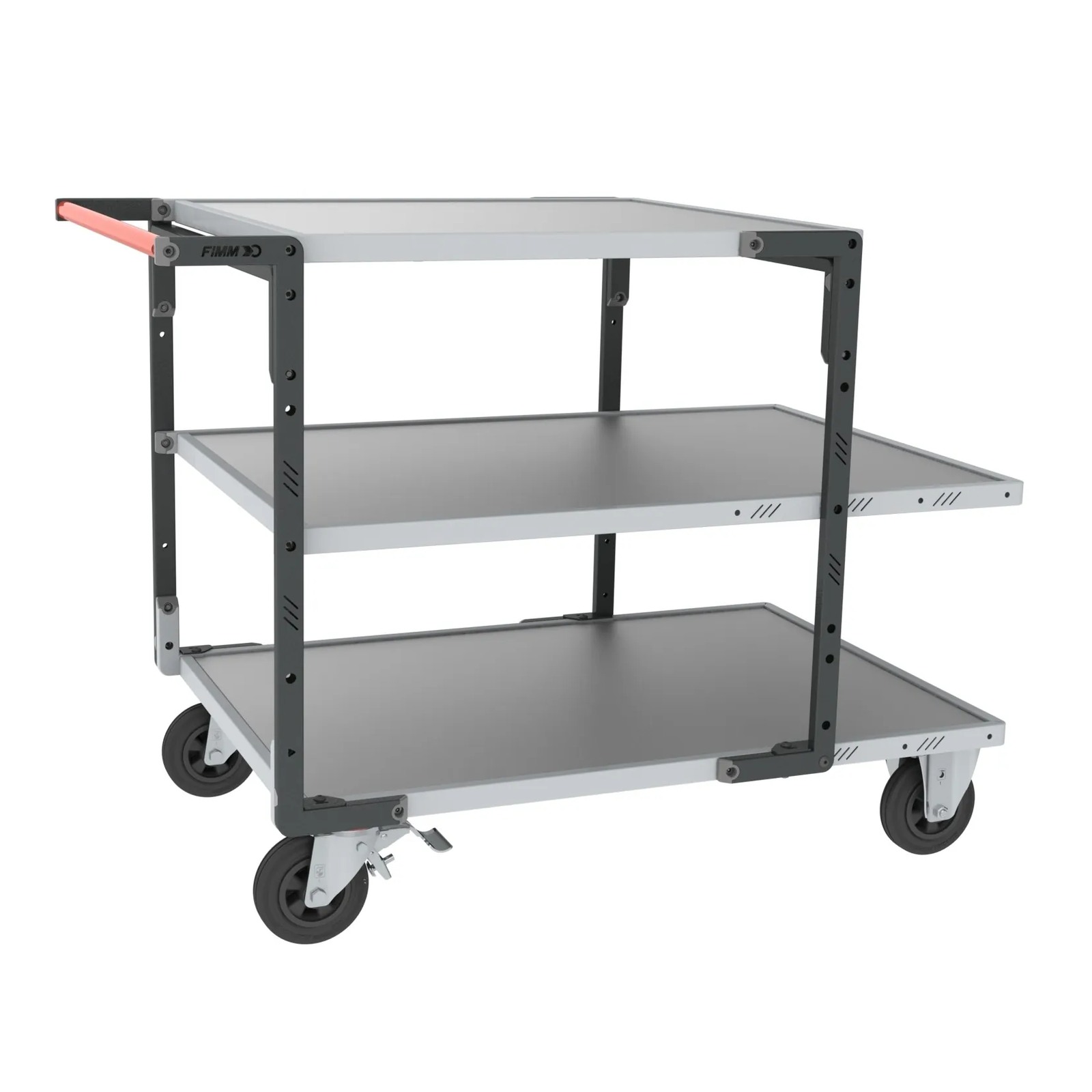 Servante Flat-Pack 3 plateaux tôle charge 400 kg - FIMM - 884732335