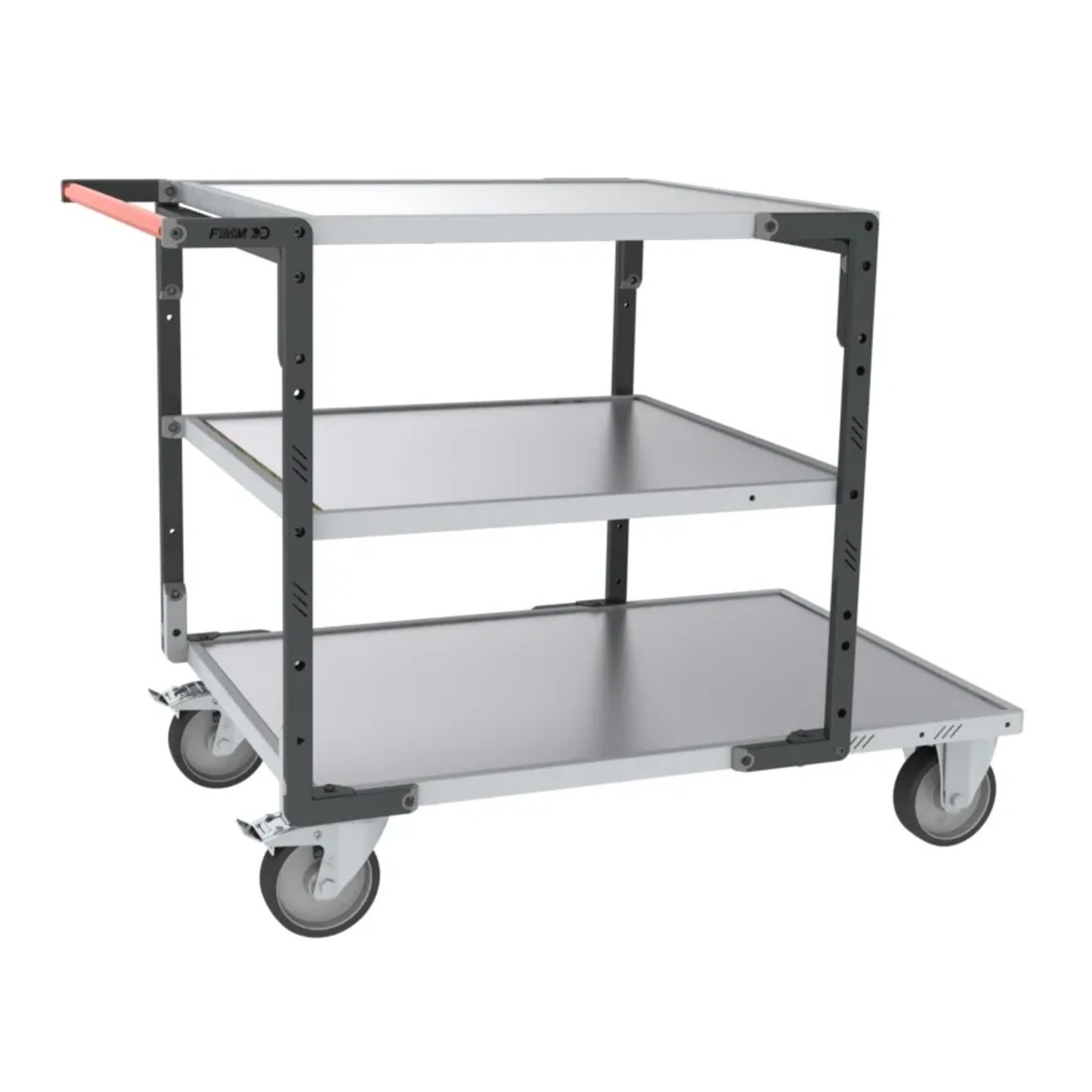 Servante Flat-Pack 3 plateaux tôle charge 400 kg - FIMM - 884732445