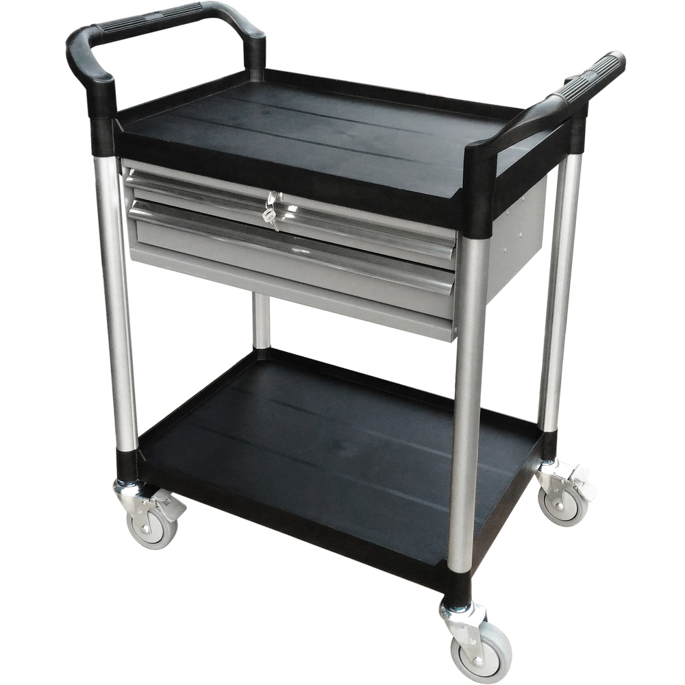Desserte 250 kg alu 2 plateaux 680x450 mm plastique 2 tiroirs FIMM - 885007672
