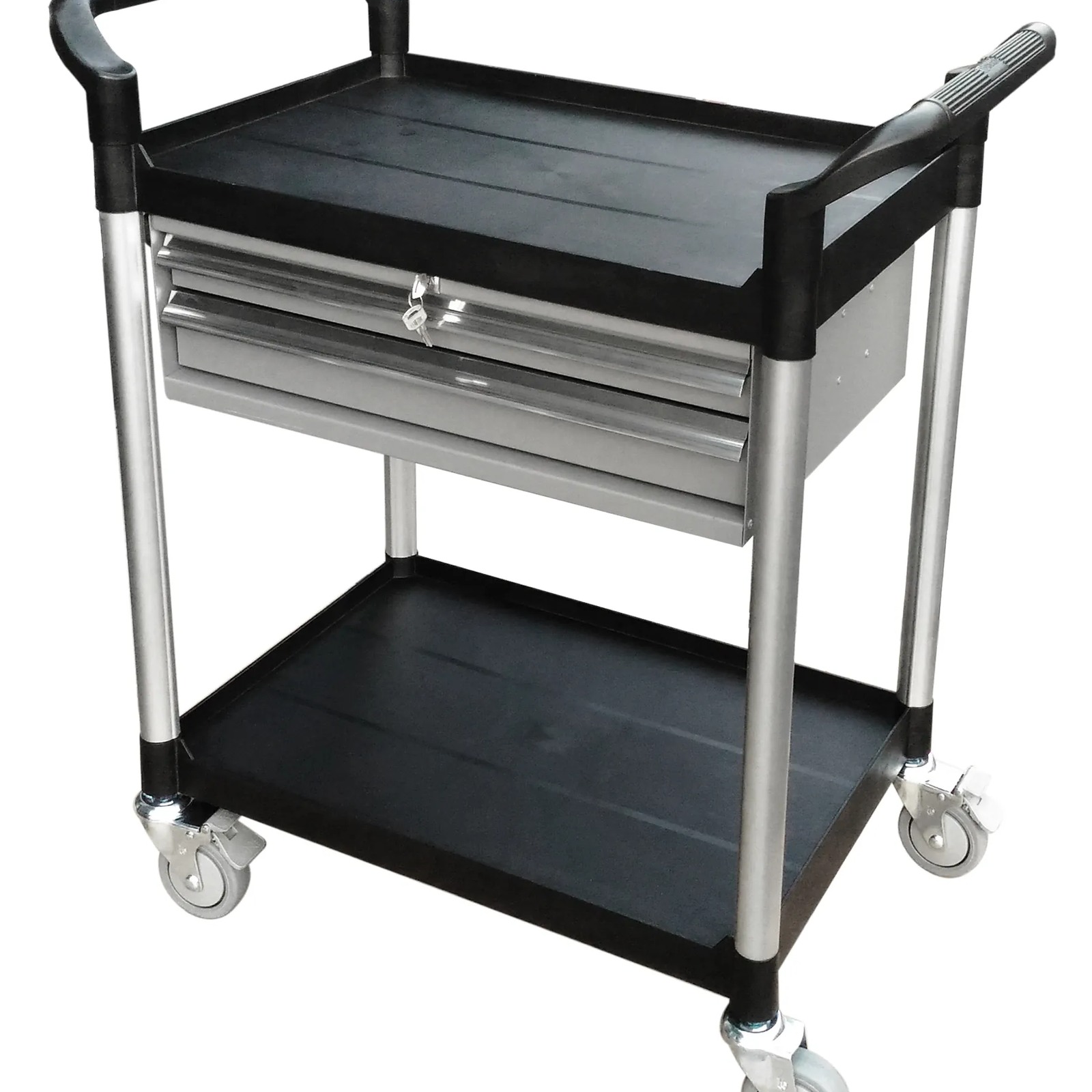 Desserte 250 kg alu 2 plateaux 680x450 mm plastique 2 tiroirs FIMM - 885007672