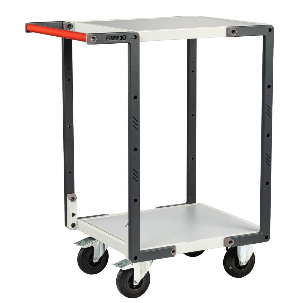 Servante montée 2 plateaux mélaminé 550x500 mm roues CC 250 kg - FIMM - 886720111