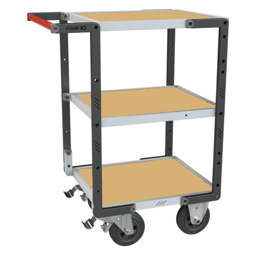 Servante montée 3 plateaux 550x500 mm charge 400 kg - FIMM - 886720232