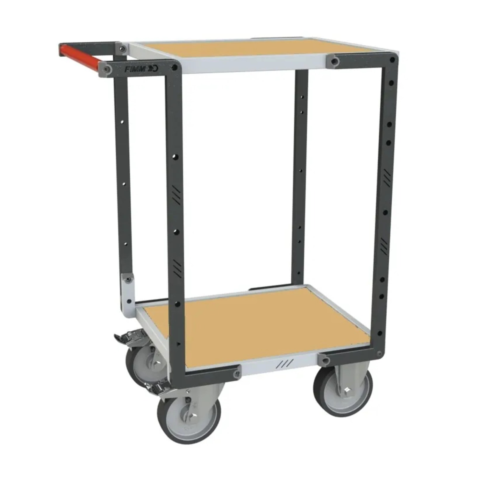 Servante montée 2 plateaux médium 550x500 mm roues TPE 400 kg - FIMM - 886720241