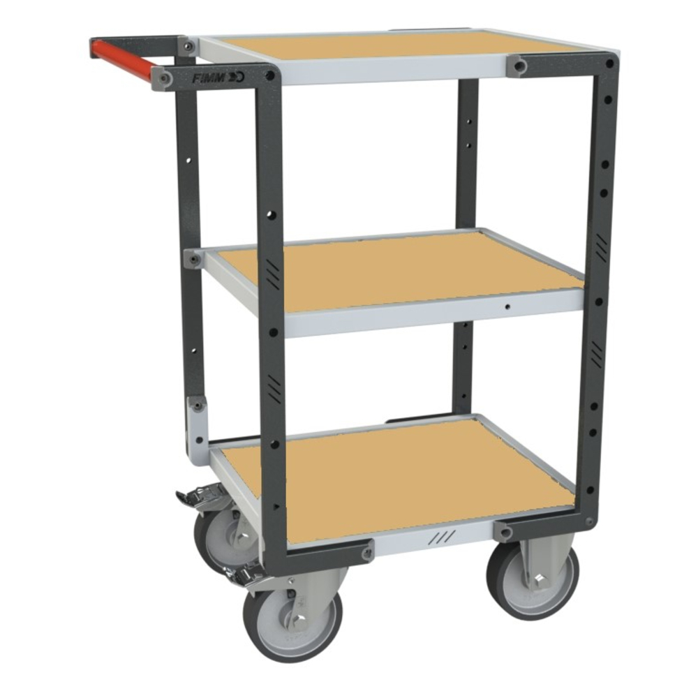 Servante montée 3 plateaux 550x500 mm charge 400 kg - FIMM - 886720242
