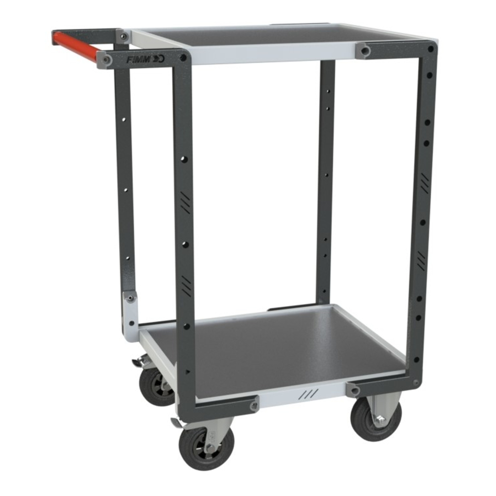 Servante montée 2 plateaux tôle 550x500 mm roues CC 250 kg - FIMM - 886720311