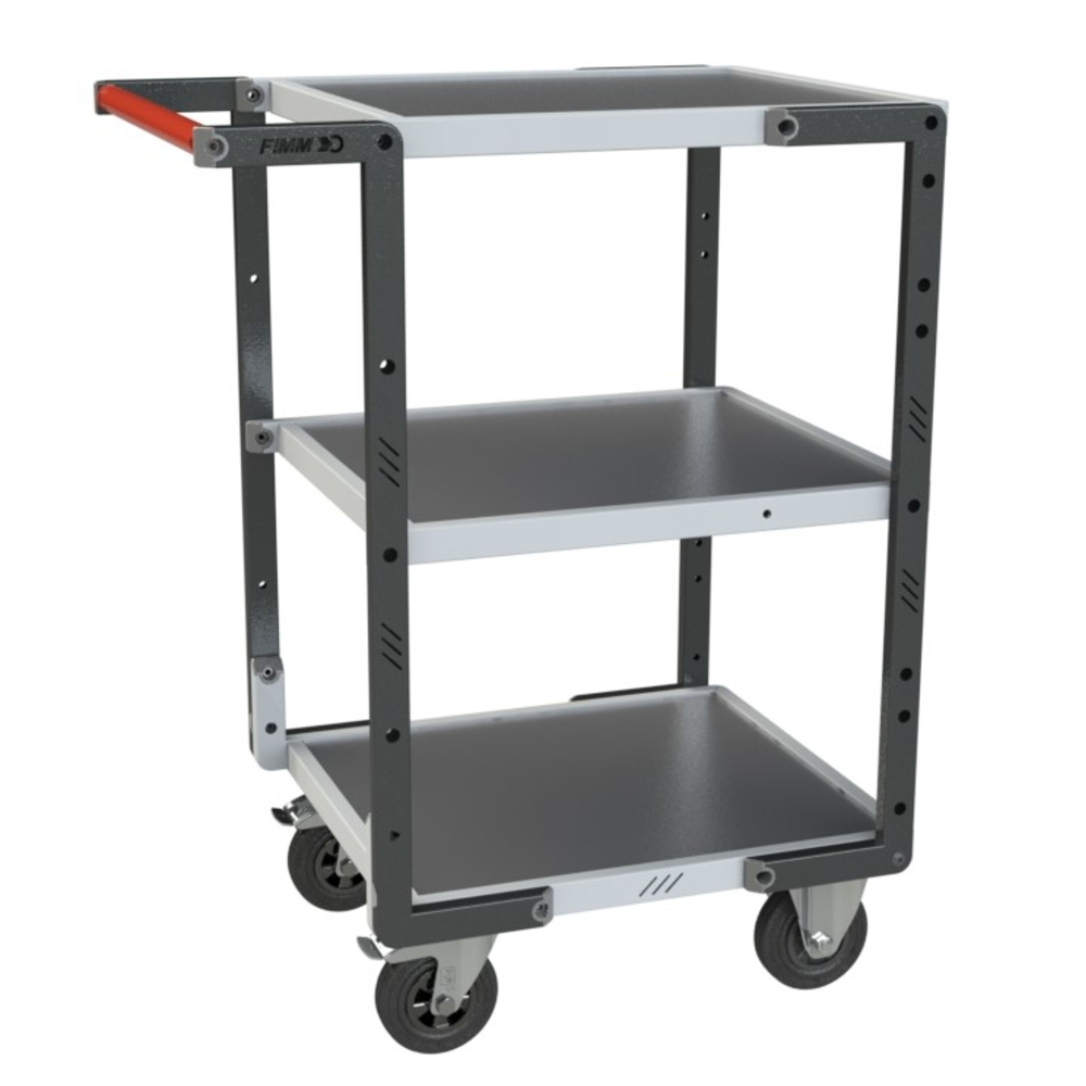 Servante montée 3 plateaux tôle 550x500 mm roues CC 250 kg - FIMM - 886720312