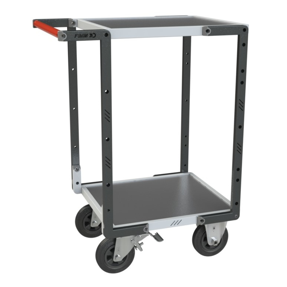 Servante montée 2 plateaux tôle 550x500 mm charge 400 kg - FIMM - 886720331