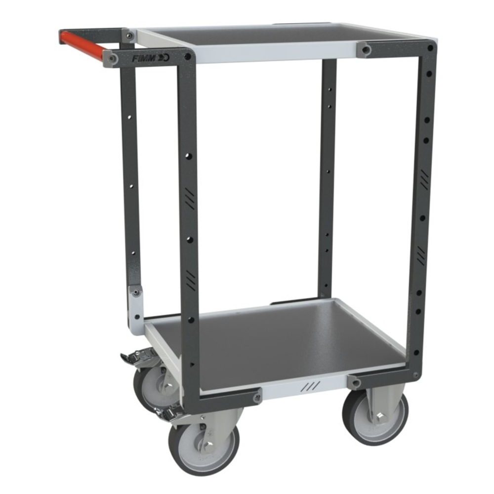 Servante montée 2 plateaux tôle 550x500 mm charge 400 kg - FIMM - 886720341