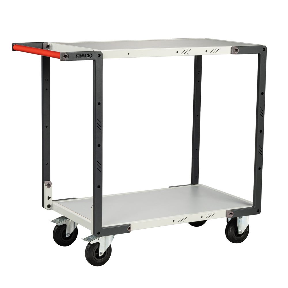 Servante montée 2 plateaux mélaminé 850x500 mm roues CC 250 kg - FIMM - 886721112