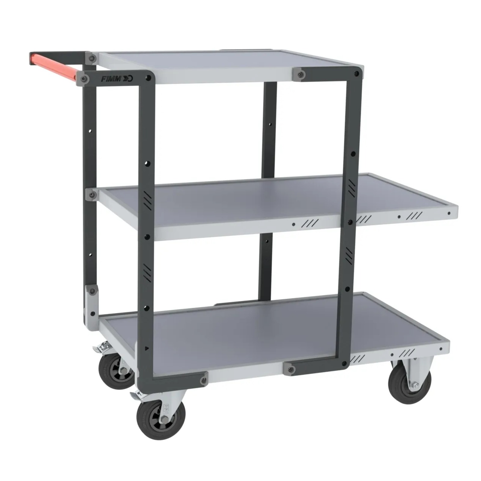 Servante montée 3 plateaux mélaminé + roues CC 250 kg - FIMM - 886721115
