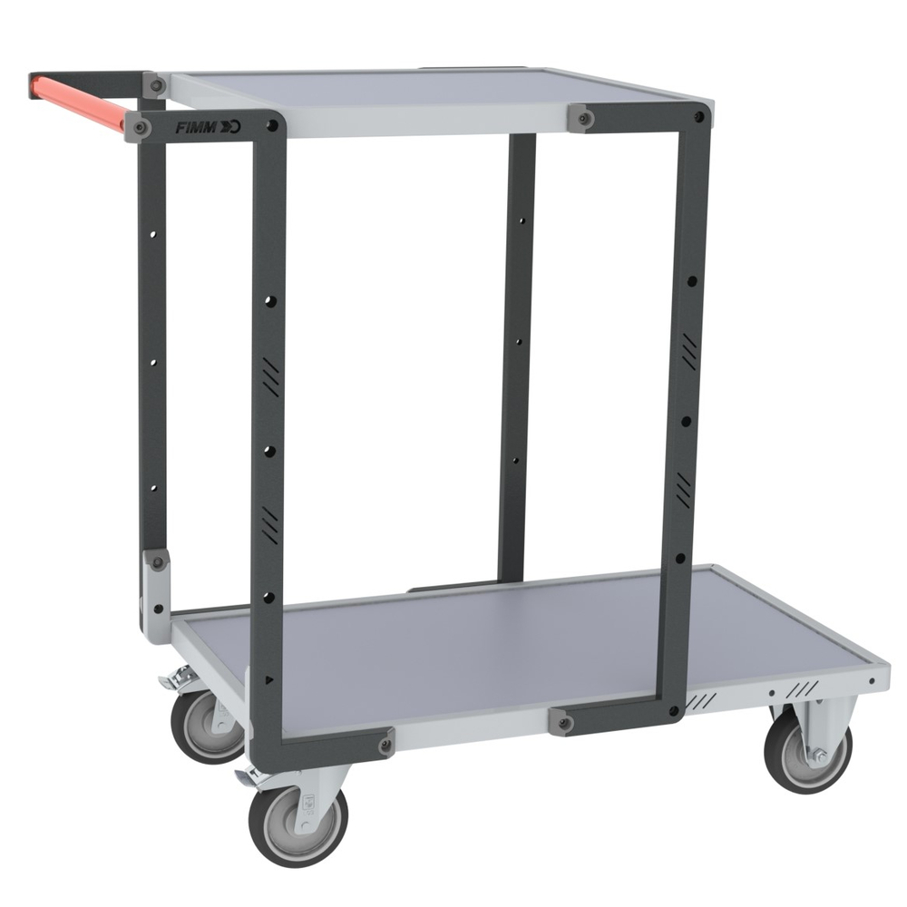 Servante montée 2 plateaux mélaminé + roues TPE 250 kg - FIMM - 886721121