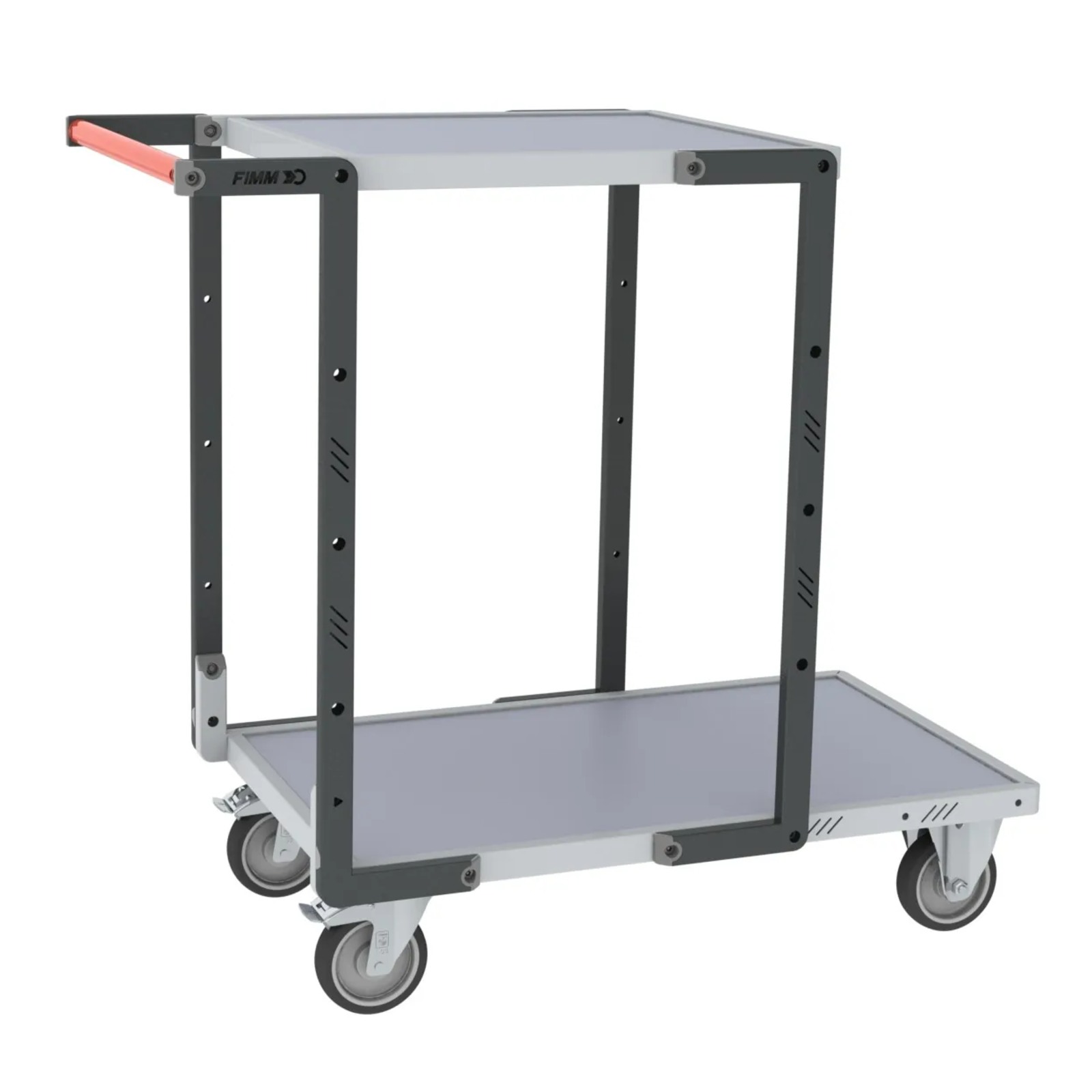 Servante montée 2 plateaux mélaminé + roues TPE 250 kg - FIMM - 886721121