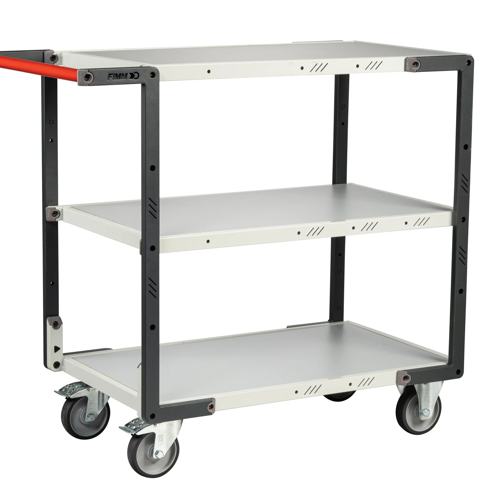 Servante montée 3 plateaux mélaminé 850x500 mm roues TPE 250 kg - FIMM - 886721124