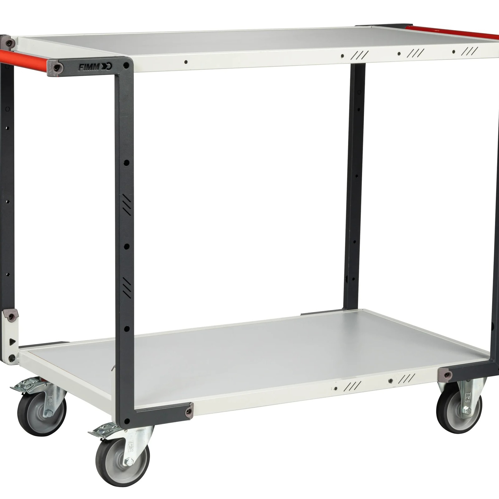 Servante montée 2 plateaux mélaminé double poignées 850x500 mm roues TPE 250 kg - FIMM - 886721126