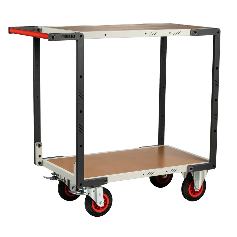 Servante montée 2 plateaux médium 850x500 mm roues CC 400 kg - FIMM - 886721232