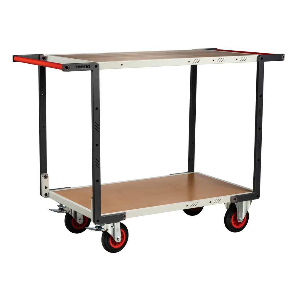 Servante montée 2 plateaux médium double poignées 850x500 mm roues CC 400 kg - FIMM - 886721236