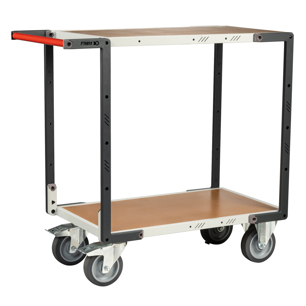Servante montée 2 plateaux médium 850x500 mm roues TPE 400 kg - FIMM - 886721242