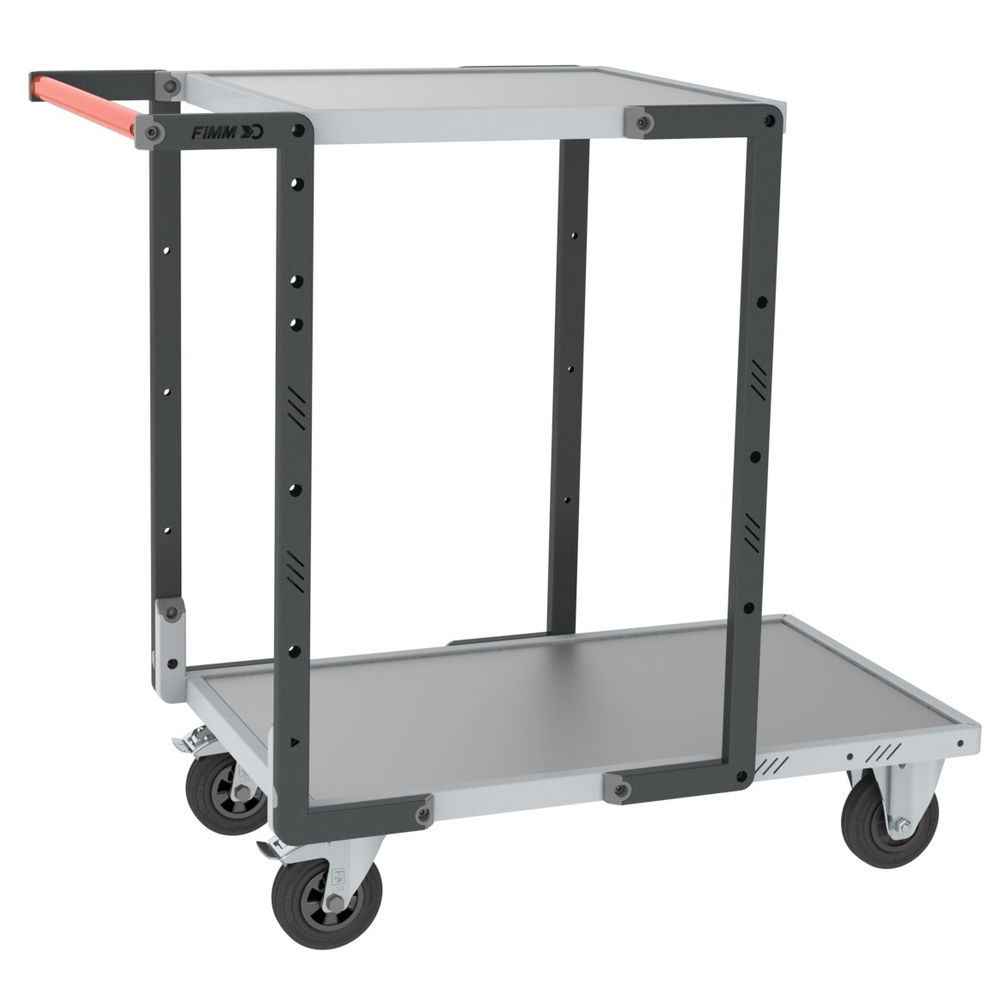 Servante montée 2 plateaux tôle galva + roues CC 250 kg - FIMM - 886721311