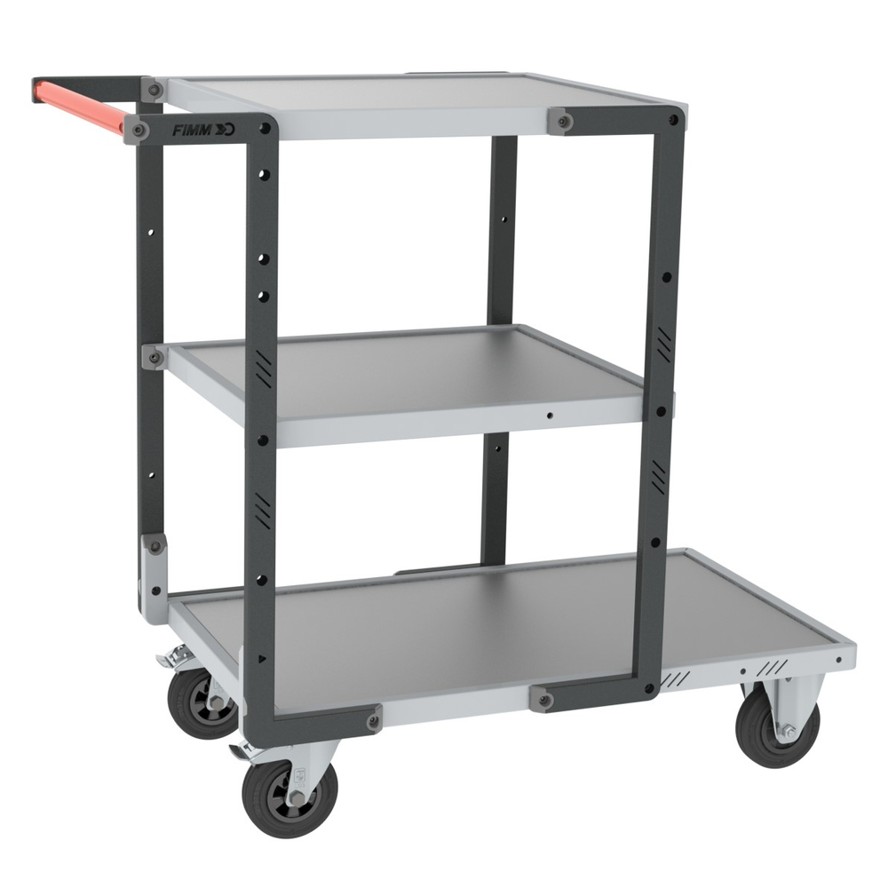 Servante montée 3 plateaux tôle galva charge 250 kg - FIMM - 886721313