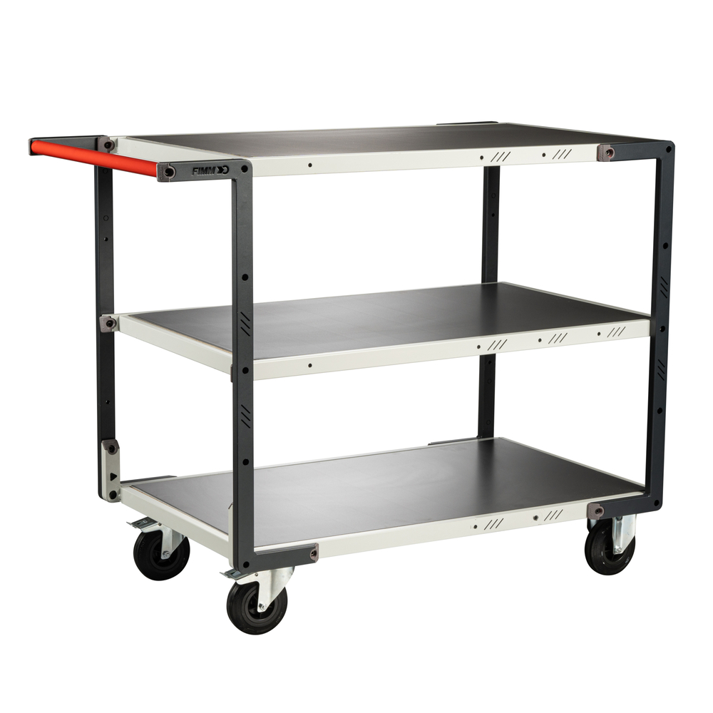 Servante montée 3 plateaux tôle 850x500 mm charge 250 kg - FIMM - 886721314