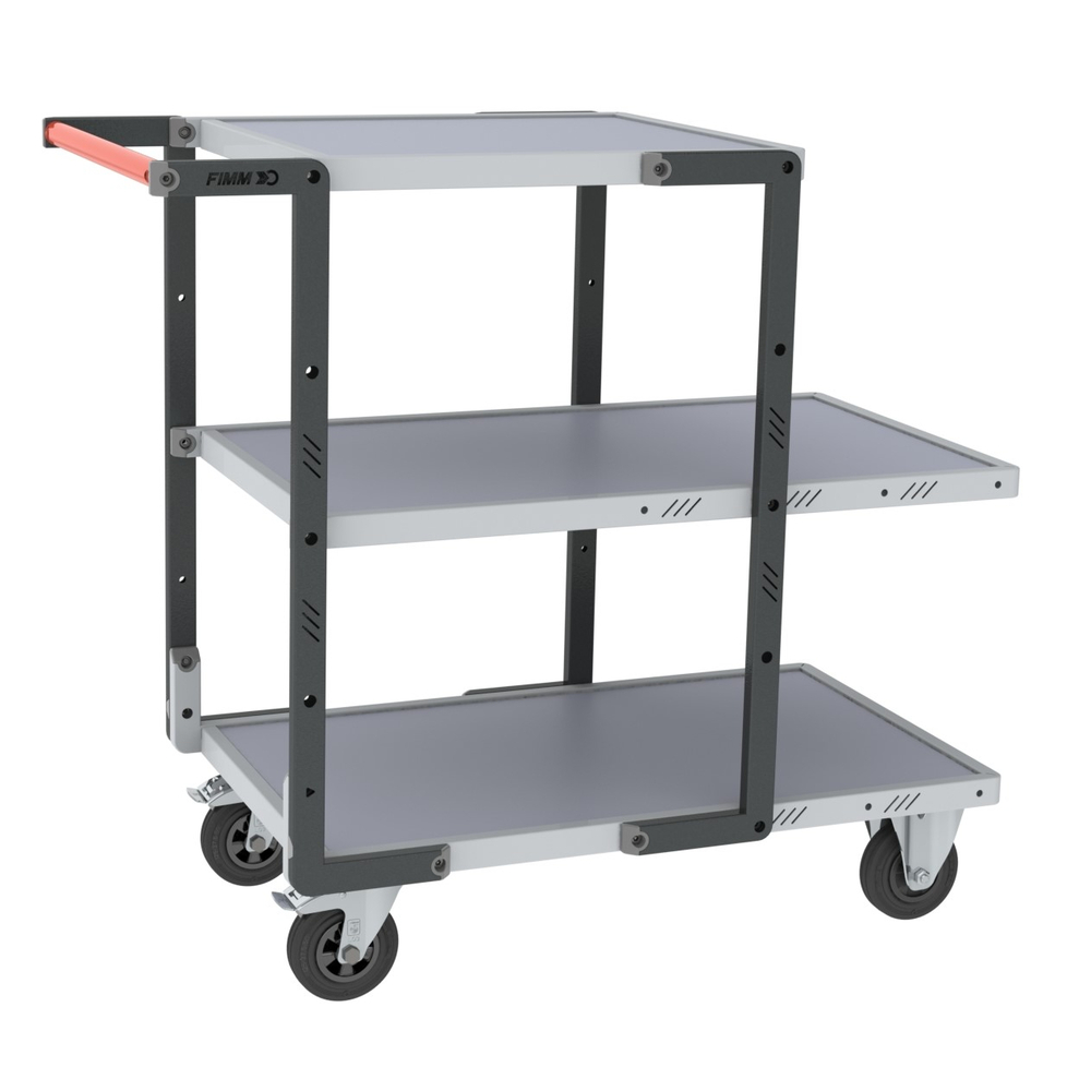 Servante montée 3 plateaux tôle galva charge 250 kg - FIMM - 886721315