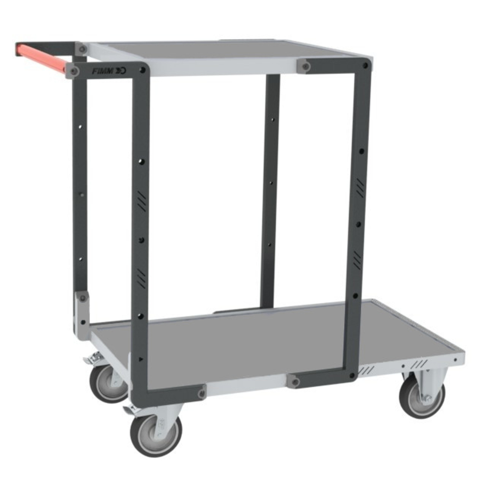 Servante montée 2 plateaux tôle galva + roues TPE 250 kg - FIMM - 886721321