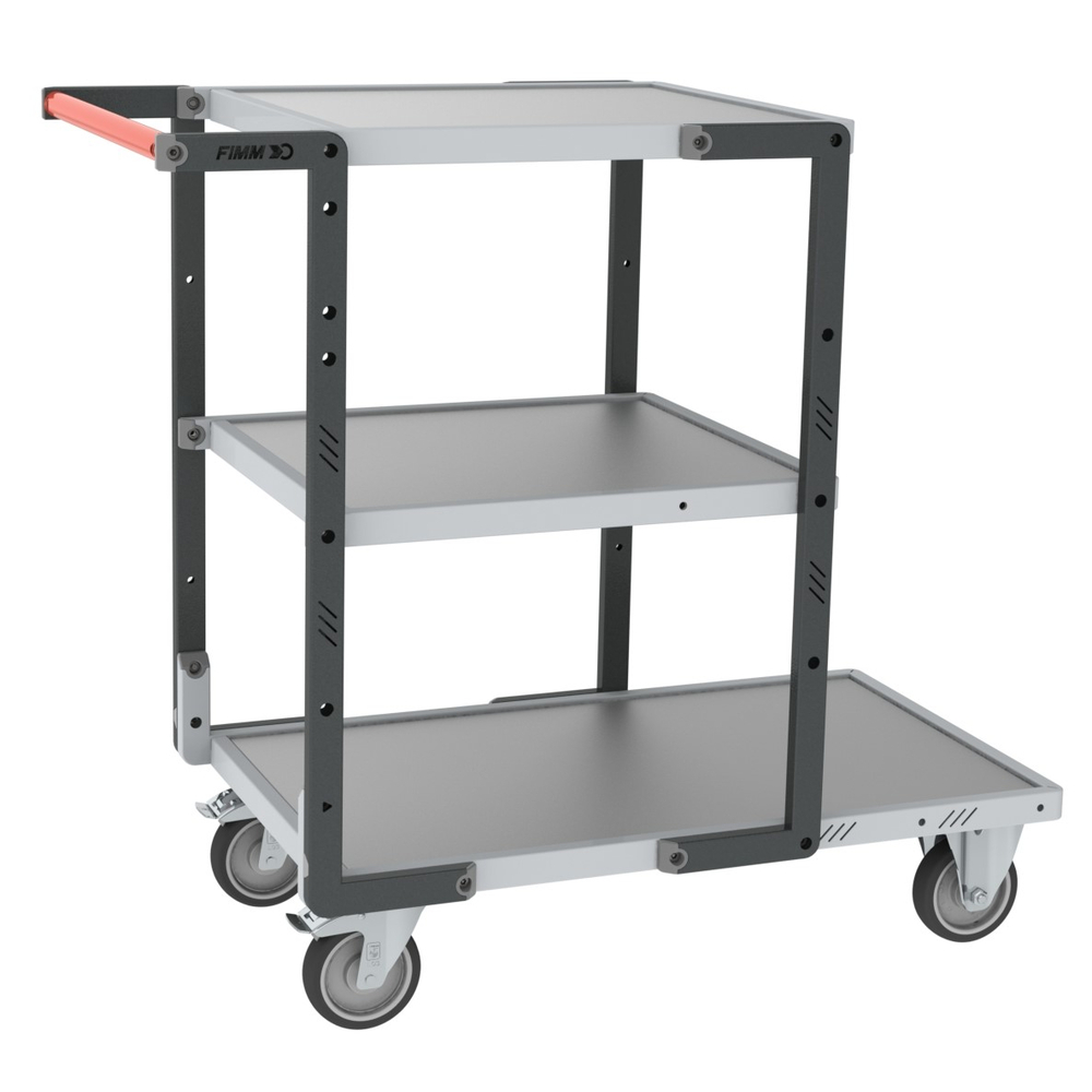 Servante montée 3 plateaux tôle galva charge 250 kg - FIMM - 886721323