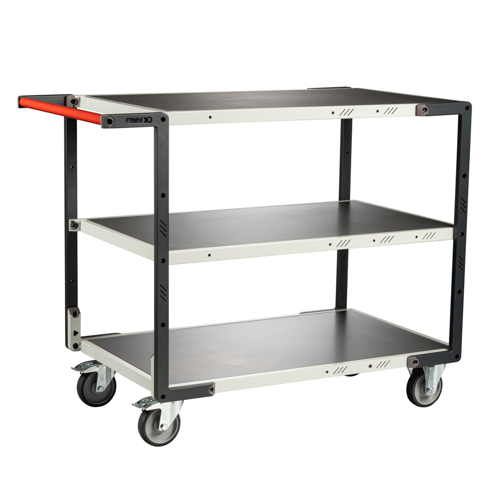 Servante montée 3 plateaux tôle 850x500 mm charge 250 kg - FIMM - 886721324