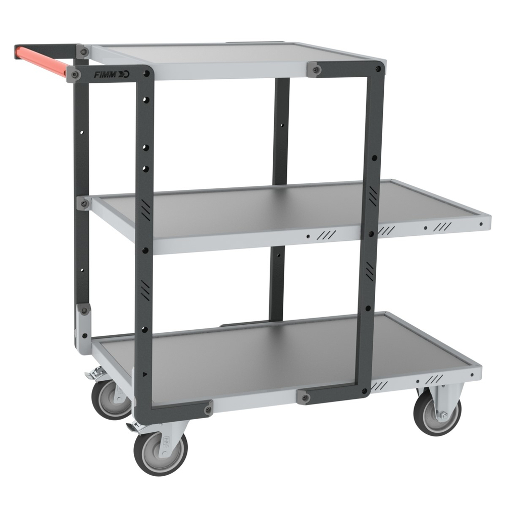 Servante montée 3 plateaux tôle galva charge 250 kg - FIMM - 886721325