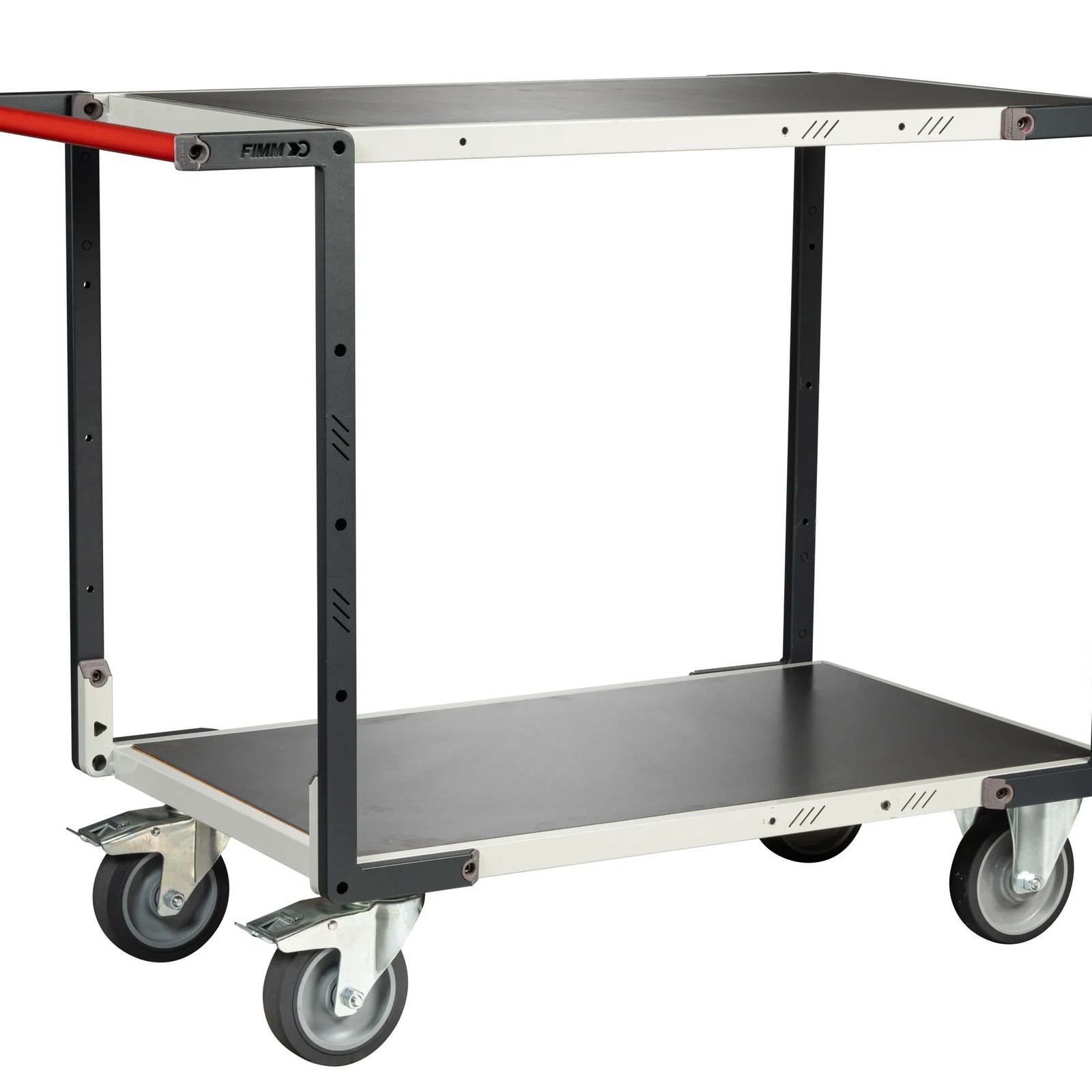 Servante montée 2 plateaux tôle 850x500 mm roues TPE, 400 kg - FIMM - 886721342