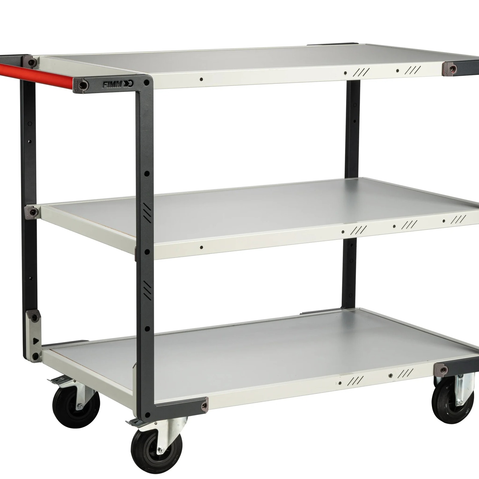 Servante montée 3 plateaux mélaminé 1000x600 mm roues CC 250 kg - FIMM - 886722114