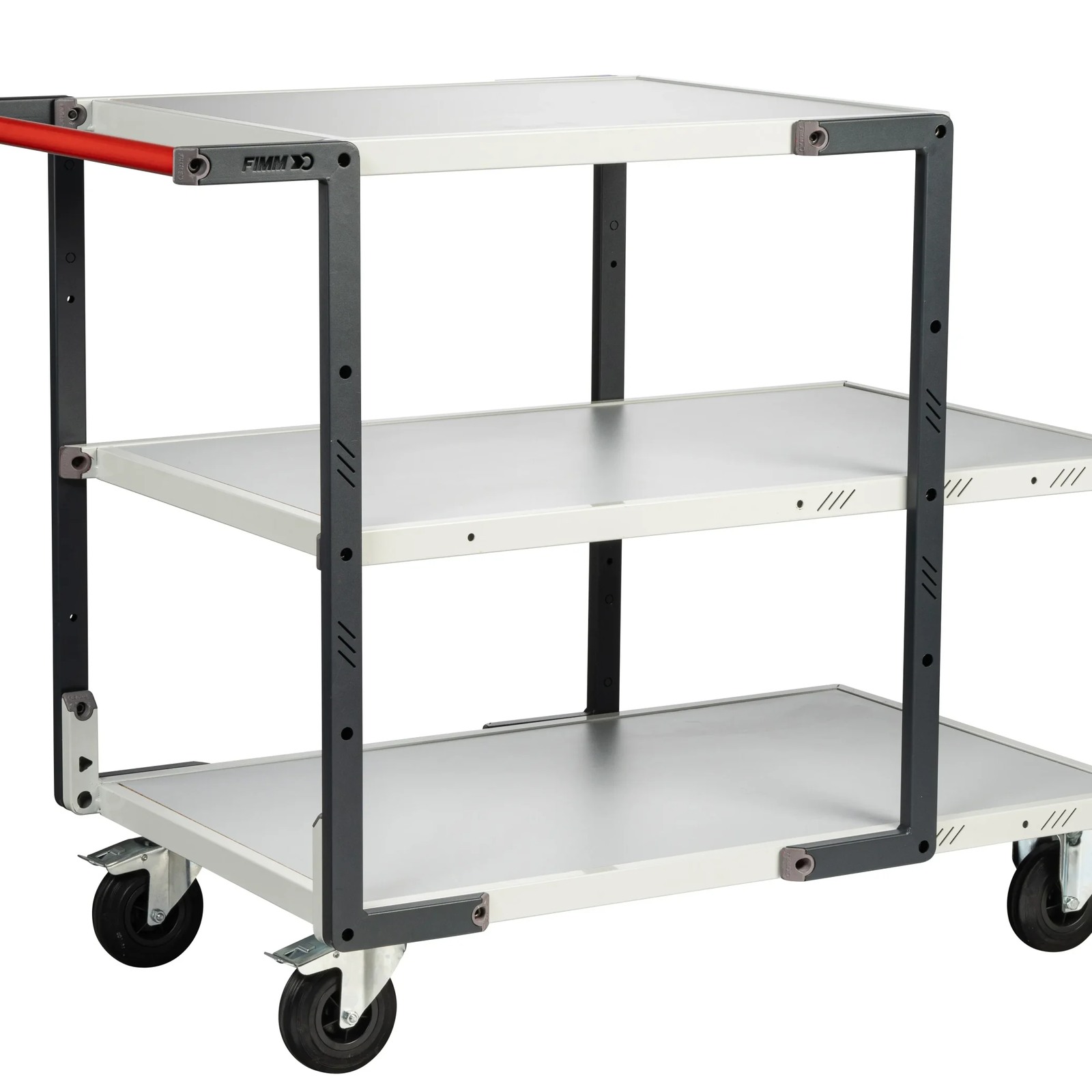Servante montée 3 plateaux mélaminé + roues CC 250 kg - FIMM - 886722115
