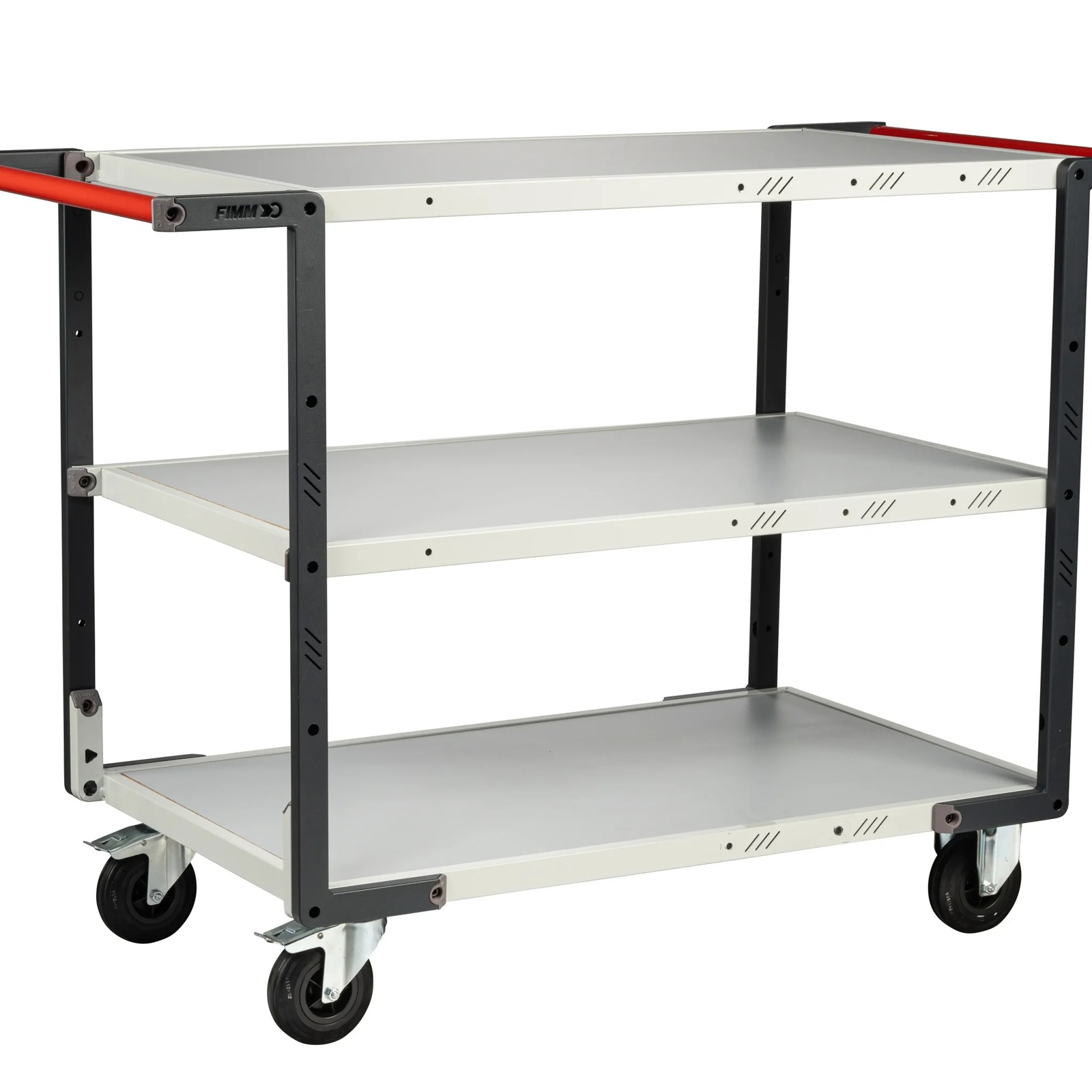 Servante montée 3 plateaux mélaminé double poignées 1000x600 mm roues CC 250 kg - FIMM - 886722117